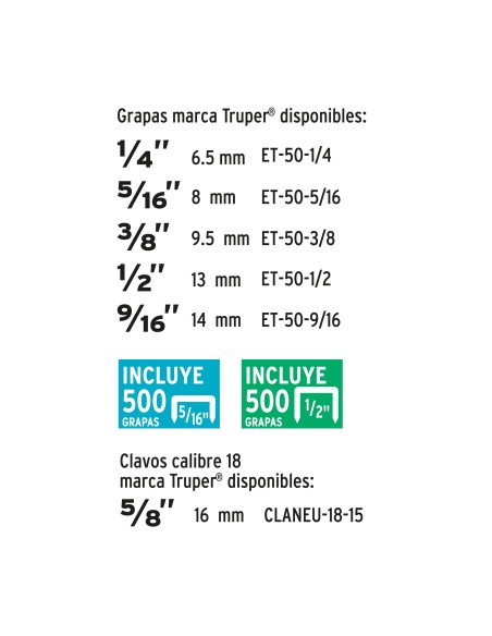 GRAPADORA PROFESIONAL N140 CON 500 8MM Y 500 13MM