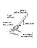 CALIBRE METALICO, 125MM, PRETUL