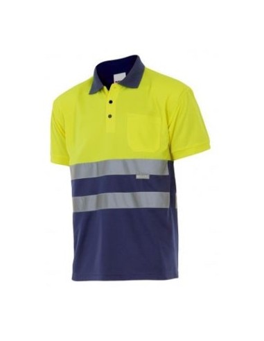 POLO P173 BICOLOR M/C AV VERDE CLARO/AMARILLO FLUOR T.L