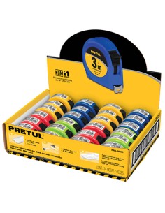 FLEXOMETROS 3M, CINTA 13MM, DISPLAY 24 PZS, PRETUL