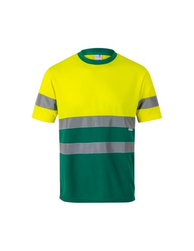 CAMISETA BICOLOR ALTA VISIBILIDAD VERDE CLARO/AMARILLO FLUOR